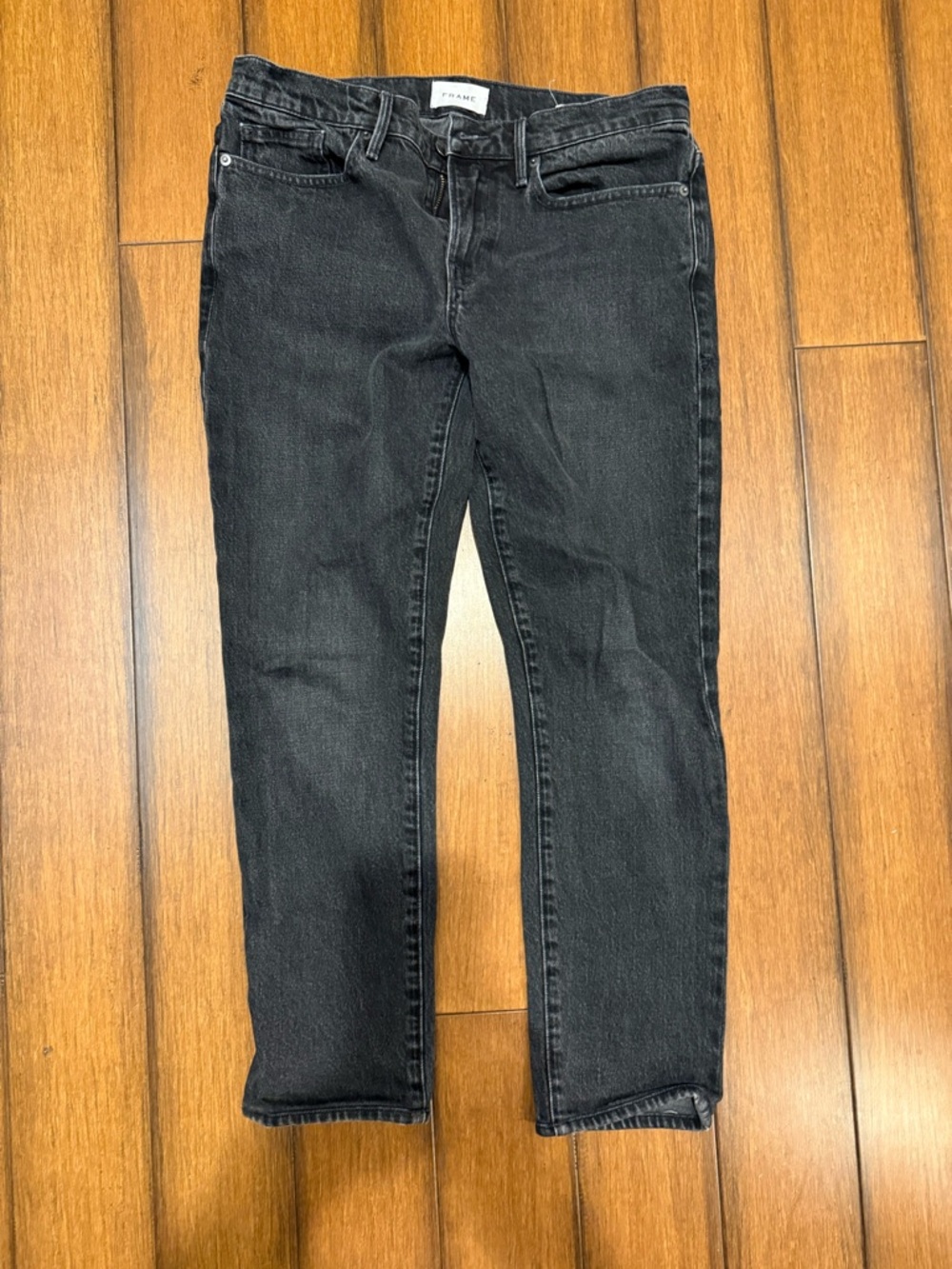 FRAME Black Washed Slim Jeans Size 31x30